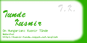 tunde kusnir business card